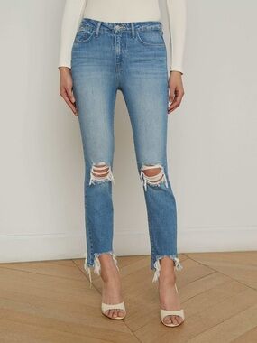 L’agence High Line Distressed Skinny High Rise Jeans size 25